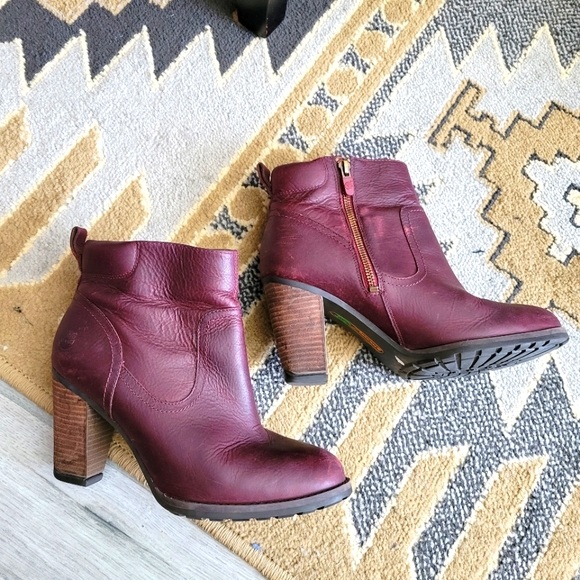 Timberland Shoes - Timberland Earthkeepers Maroon Leather Booties